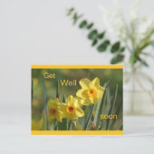 Daffodils Yellow Orange Cust. Get Well Postcard シーズンポストカード (スタンド正面)