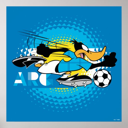 DAFFY DUCK™ アルゼンチンチーム サッカー グラフィック ポスター (正面)