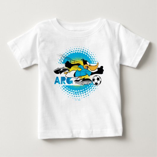 DAFFY DUCK™ アルゼンチン代表サッカーデザイン ベビーTシャツ (正面)