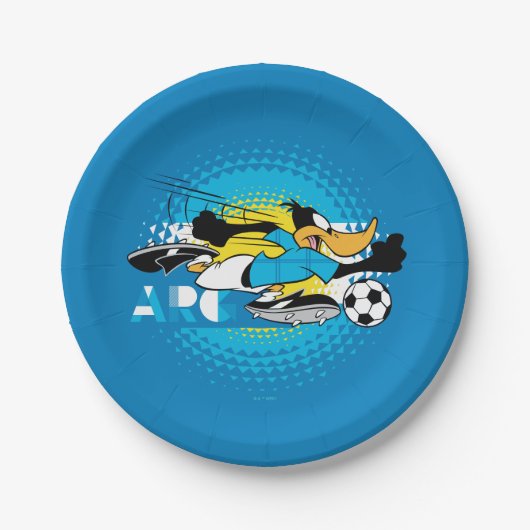 DAFFY DUCK™ アルゼンチン代表サッカーデザイン ペーパープレート (正面)