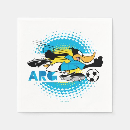 DAFFY DUCK™ Team Argentina Soccer Graphic スタンダードカクテルナプキン (正面)