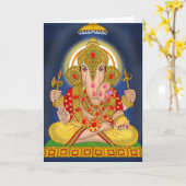 Dagduseth Ganesha Greeting Card カード (黄色い花)