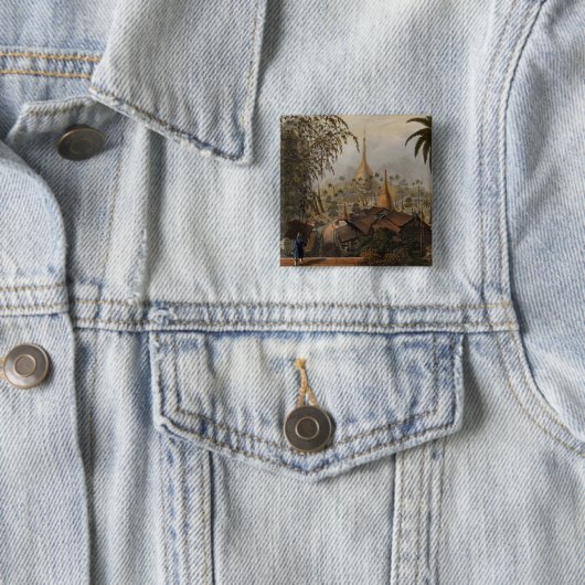 Dagonの素晴らしい塔および隣接したScenerの眺め 缶バッジ (インサイチュ)