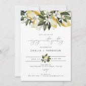 DAHLIAウォーターカラーレモンフローラ婚約パーティ 招待状 (正面)