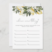 DAHLIAレモンどこ彼らはブライダルシャワーゲーム 招待状 (正面)