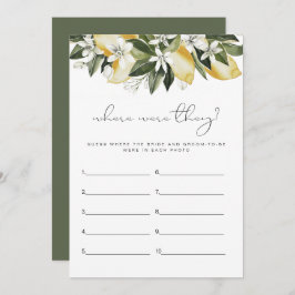 DAHLIAレモンどこ彼らはブライダルシャワーゲーム 招待状