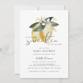 DAHLIAレモンシトラスフルーツサマーベビーシャワー 招待状 (正面)