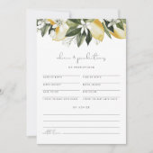 DAHLIAレモンベビーアドバイスと予測カード 招待状 (正面)