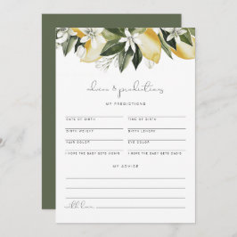 DAHLIAレモンベビーアドバイスと予測カード 招待状