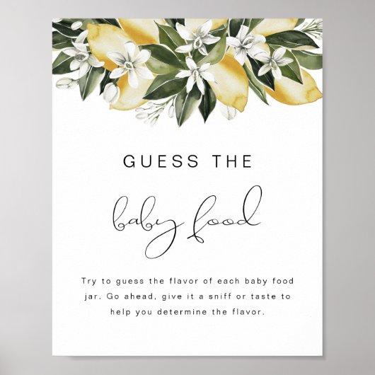 DAHLIAレモンベビー食品ベビーシャワーを推測 ポスター (正面)