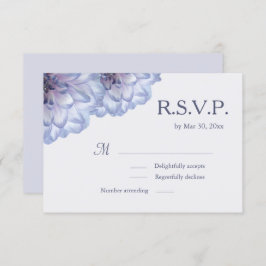 Dahlia花薄紫ブルーグレーフローラ結婚式RSVP 招待状