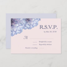 Dahlia花薄紫ブルーピンクフローラ結婚式RSVP