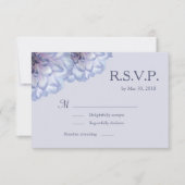 Dahlia花薄紫ブルーピンクフローラ結婚式RSVP 招待状 (正面)