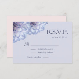 Dahlia花薄紫ブルーピンクフローラ結婚式RSVP 招待状