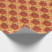 Dahlia：黄色とサーモン – - – エコープリント ラッピングペーパー (角)