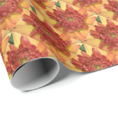 Dahlia：黄色とサーモン – - – エコープリント ラッピングペーパー (ロールコーナー)