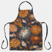 Dahlia and chrysanthemums bold seamless pattern, a エプロン (正面)