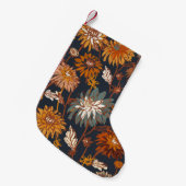 Dahlia and chrysanthemums bold seamless pattern, a スモールクリスマスストッキング (正面 (吊り時))