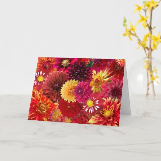 Dahlia Collage カード (黄色い花)