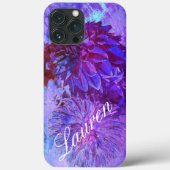 Dahlia Delight in Beautiful Blues Phone Case Case-Mate iPhoneケース (裏面)