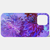 Dahlia Delight in Beautiful Blues Phone Case Case-Mate iPhoneケース (裏面 (横))