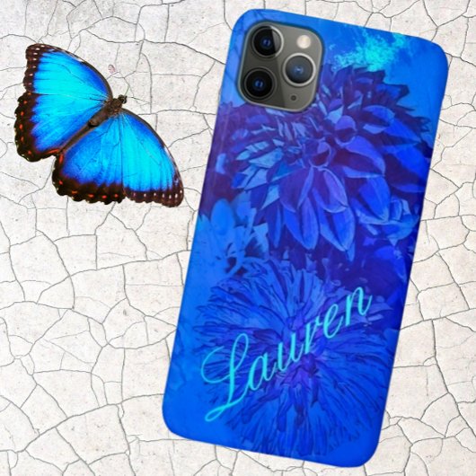 Dahlia Delight in Beautiful Blues Phone Case Case-Mate iPhoneケース