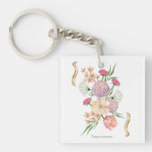 Dahlia Floral Design – Elegant キーホルダー (正面)