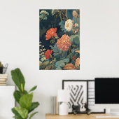 Dahlia Floral Print Botanical Garden Wall Art 10 ポスター (ホームオフィス)