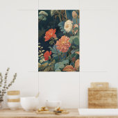 Dahlia Floral Print Botanical Garden Wall Art 10 ポスター (キッチン)