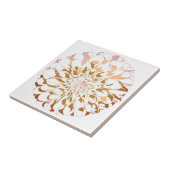 Dahlia flower ceramic accent tile - sepia tones タイル (側面)