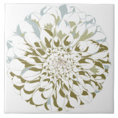 Dahlia flower ceramic tile  タイル (正面)