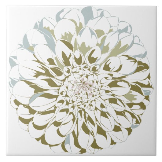 Dahlia flower ceramic tile タイル (正面)