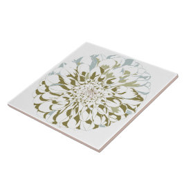 Dahlia flower ceramic tile  タイル