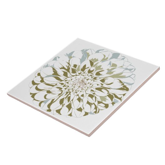 Dahlia flower ceramic tile  タイル (側面)