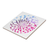 Dahlia flower ceramic tile - bright pink tones タイル (側面)
