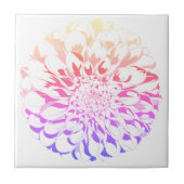 Dahlia flower ceramic tile - violet tones タイル (正面)