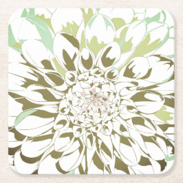 Dahlia flower paper coaster set スクエアペーパーコースター