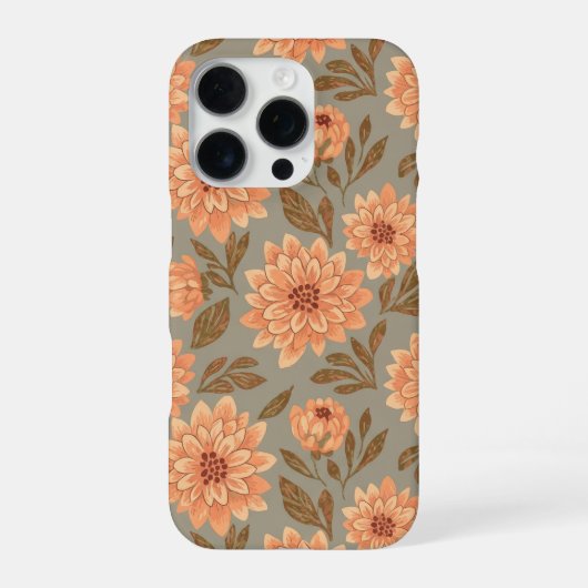 Dahlia Flower Pattern iPhoneケース (裏面)