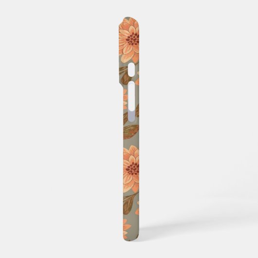 Dahlia Flower Pattern iPhoneケース (左側面)