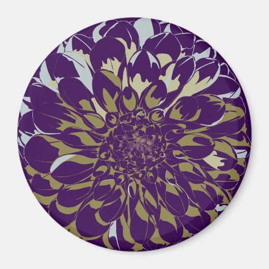 Dahlia flower refrigerator magnet マグネット (正面)