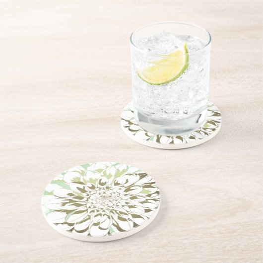 Dahlia flower stone coaster - round コースター (側面)