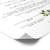 Dahlia - Lemon Citrus Garden Marriage Certificate ポスター (角)