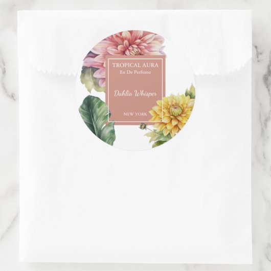 Dahlia Perfume Label ラウンドシール (バッグ)