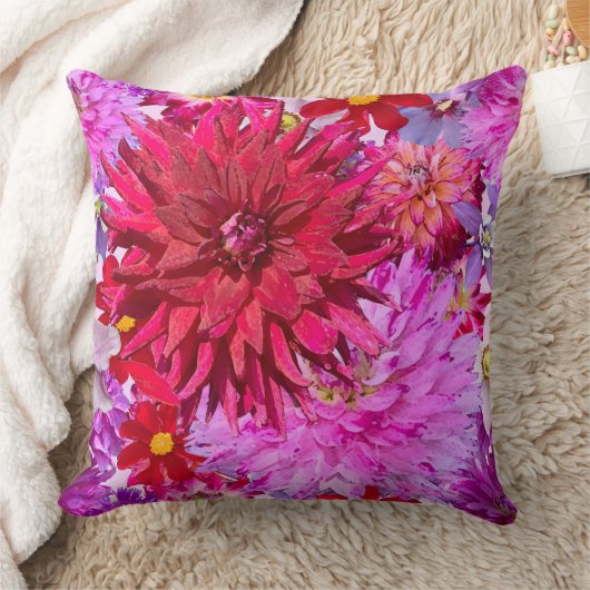 Dahlia Pillow-Double Bloom クッション (ブランケット)