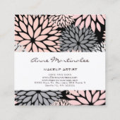 Dahlia Pink Grey Black Makeup Artist スクエア名刺 (裏面)