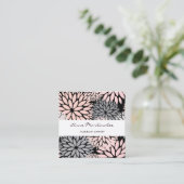 Dahlia Pink Grey Black Makeup Artist スクエア名刺 (スタンド正面)