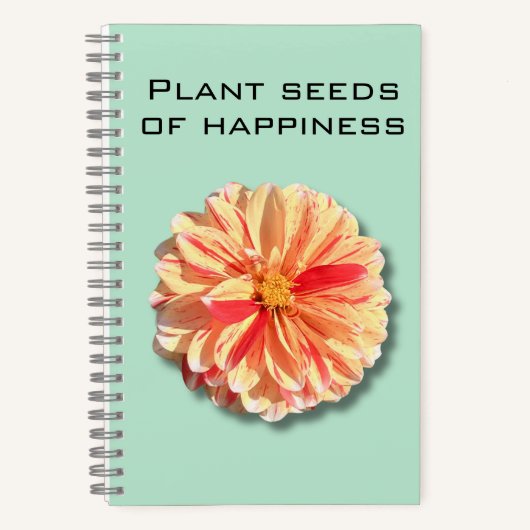 Dahlia Plant Seeds of Happiness Notebook ノートブック (正面)