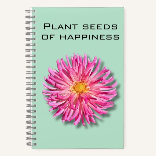 Dahlia Plant Seeds of Happiness Notebook ノートブック (正面)