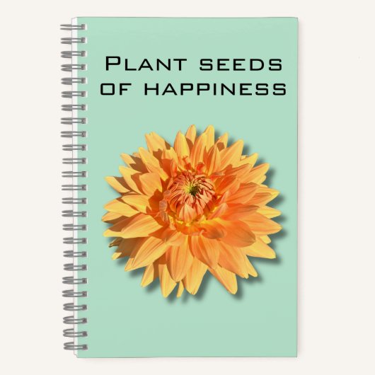 Dahlia Plant Seeds of Happiness Notebook ノートブック (正面)