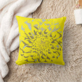 Dahlia Yellow Throw Pillow クッション (ブランケット)